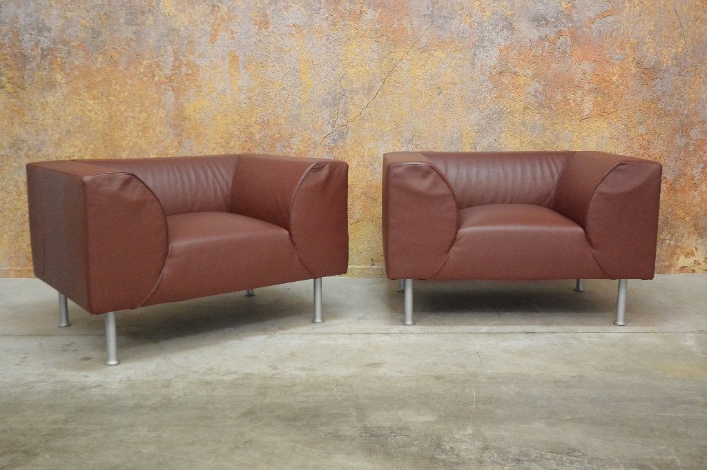 ZGAN leren Montis Nindes design fauteuil/loveseat, Montis, Montis, 75 tot 100 cm, Ophalen of Verzenden