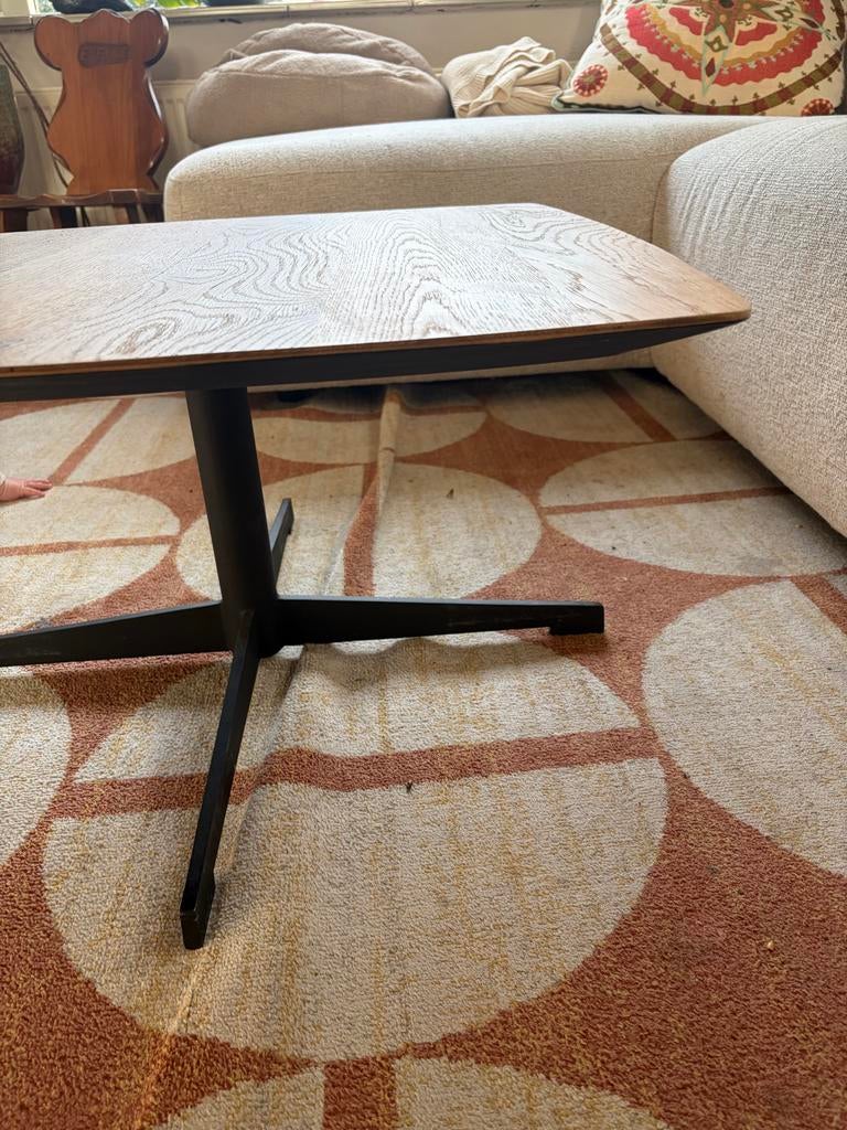 Montel houten bijzettafel salontafel 61x61 cm, Ophalen, Minder dan 45 cm, Vierkant, 55 tot 75 cm