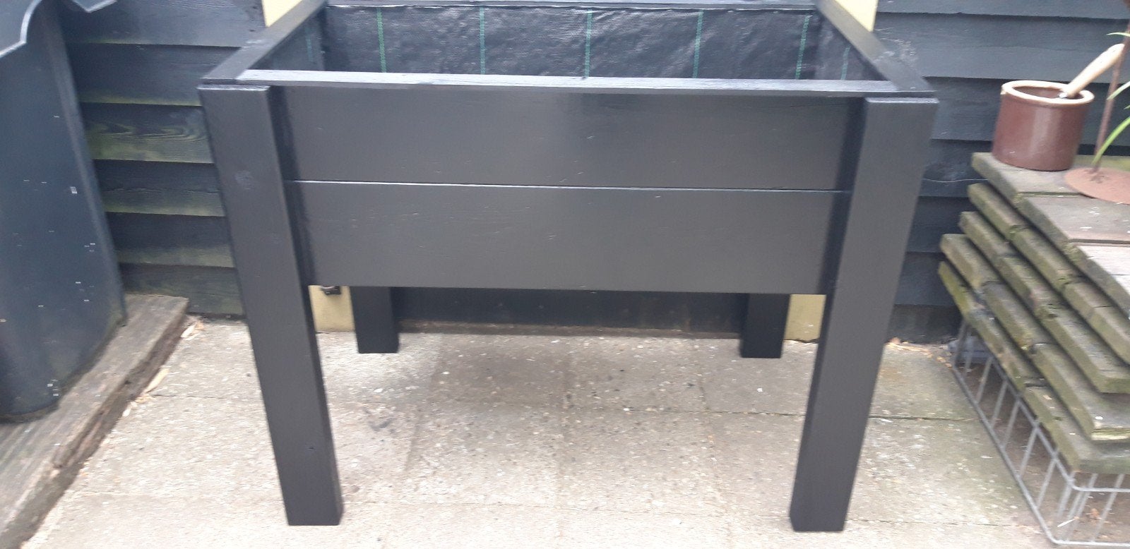 Hoge Kweekbak of Bloembak van hout Bekleed met doek, Tuin en Terras, Kweekspullen, Ophalen, Kweekbak