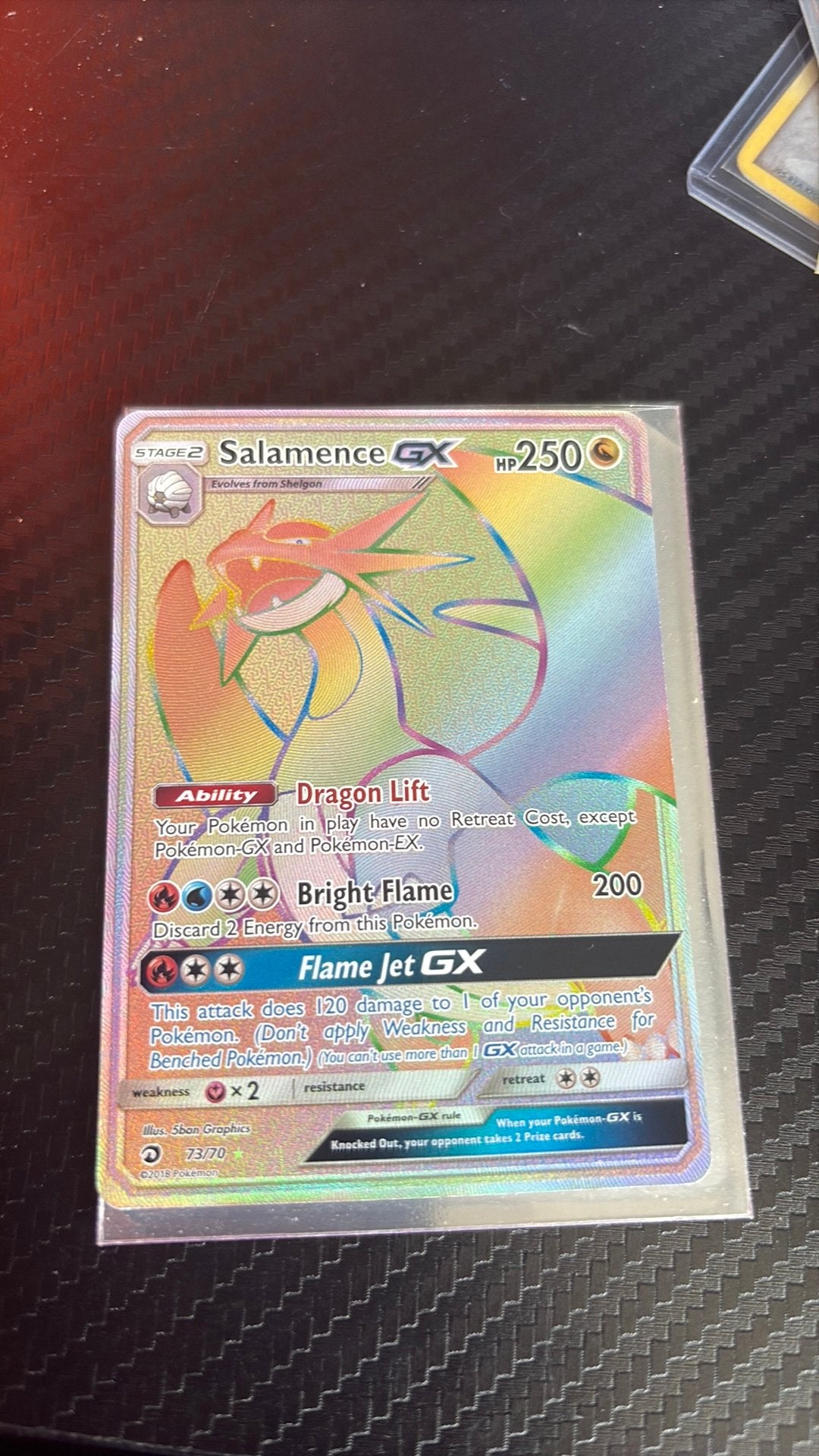 Salamence rainbow GX pokemonkaart 73/70, Ophalen of Verzenden, Zo goed als nieuw