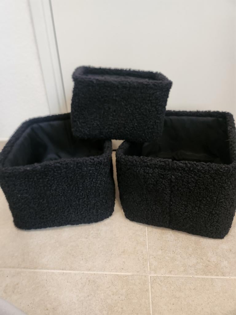 3x teddy opbergmanden action  opbergdozen zwart, Overige materialen, Mand, Ophalen of Verzenden, Zo goed als nieuw