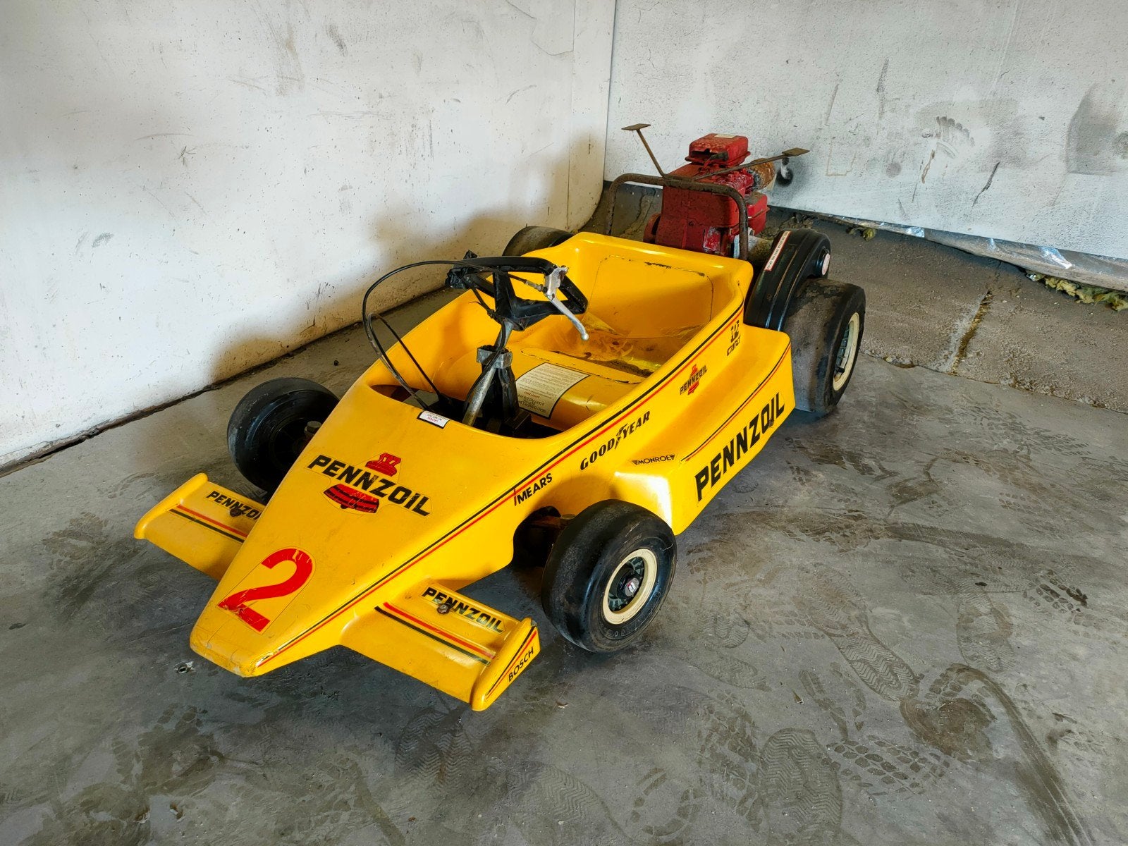 funderwheels pennzoil Indycar go kart uniek schuurvondst '80, Sport en Fitness, Karting, Ophalen of Verzenden, Kart
