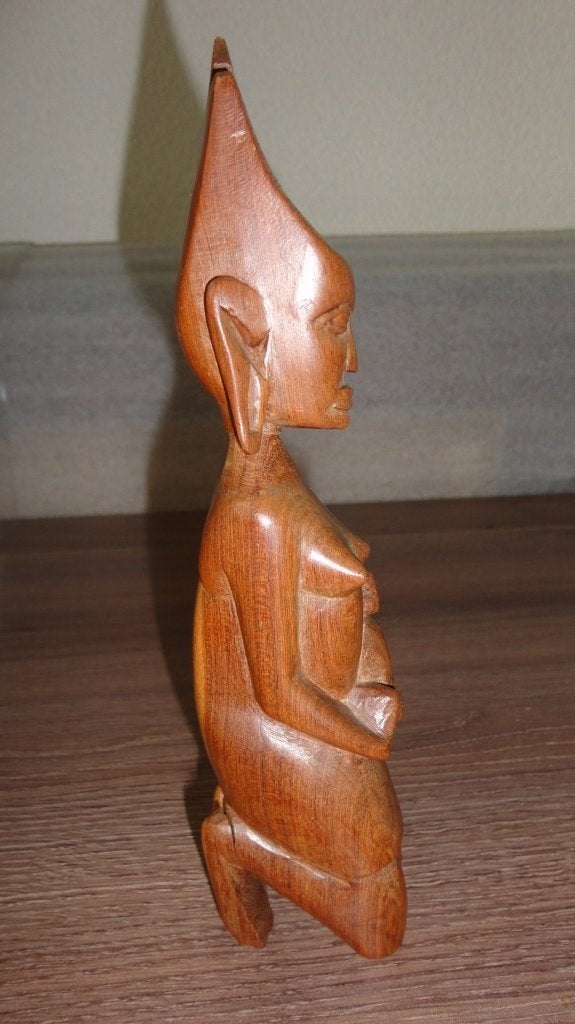 Afrikaanse vrouw hout, Ophalen of Verzenden, Hout, Beeld