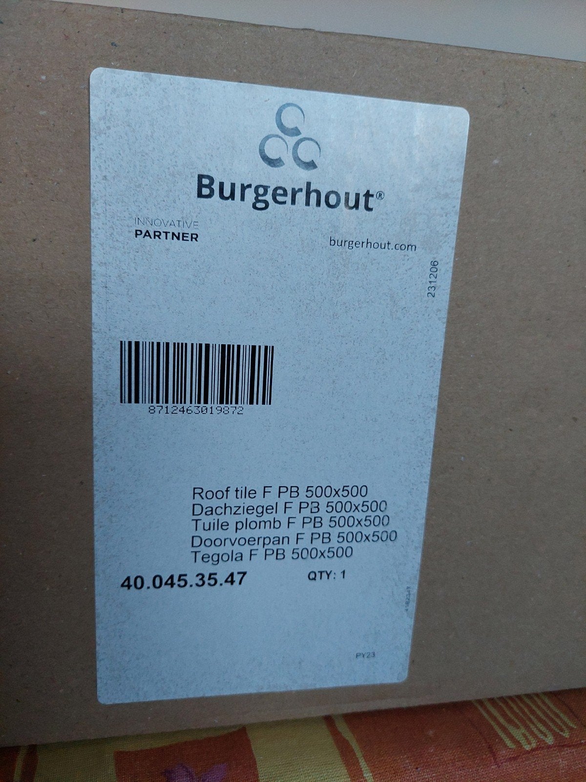 Burgerhout Doorvoerpan F PB 500x500 - Nieuw, Ophalen, Overige typen, Nieuw, Metaal