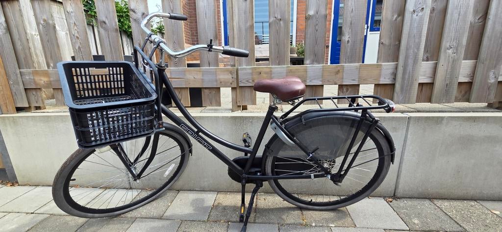 Nette zwarte omafiets met voordrager en mand, Ophalen, Terugtraprem, Spirit, 53 tot 56 cm