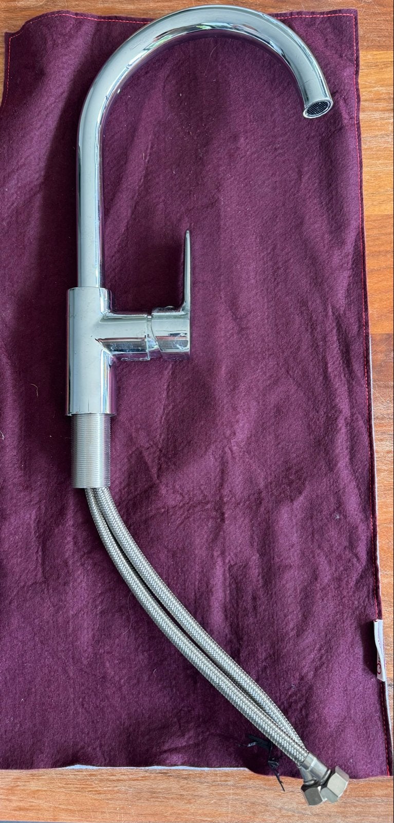 chromen keukenkraan met flexibele slangen, Doe-het-zelf en Verbouw, Sanitair, Ophalen of Verzenden, Zo goed als nieuw, Chroom