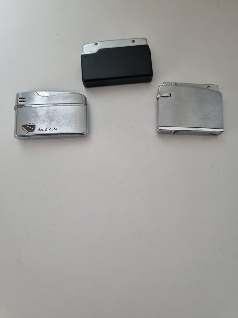 Set van 3 vintage aanstekers: Bos & Kalis, Ippaga, Roly Gas, Ophalen of Verzenden, Gebruikt, Aansteker