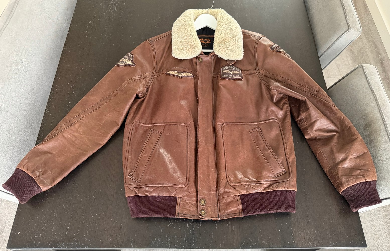 PME Legend Hudson Bomber Leren Jas - Maat L, Kleding | Heren, Ophalen, Zo goed als nieuw, Maat 52/54 (L), Bruin