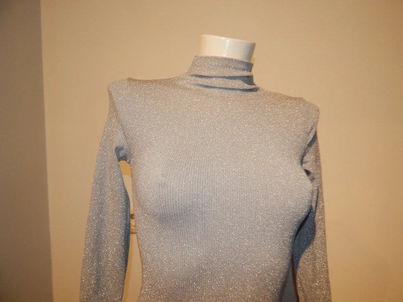 Wolford stretch body zilver glinster kolletje fijn kabeltjeS, Verzenden, Zo goed als nieuw, Wolford, Lange mouw