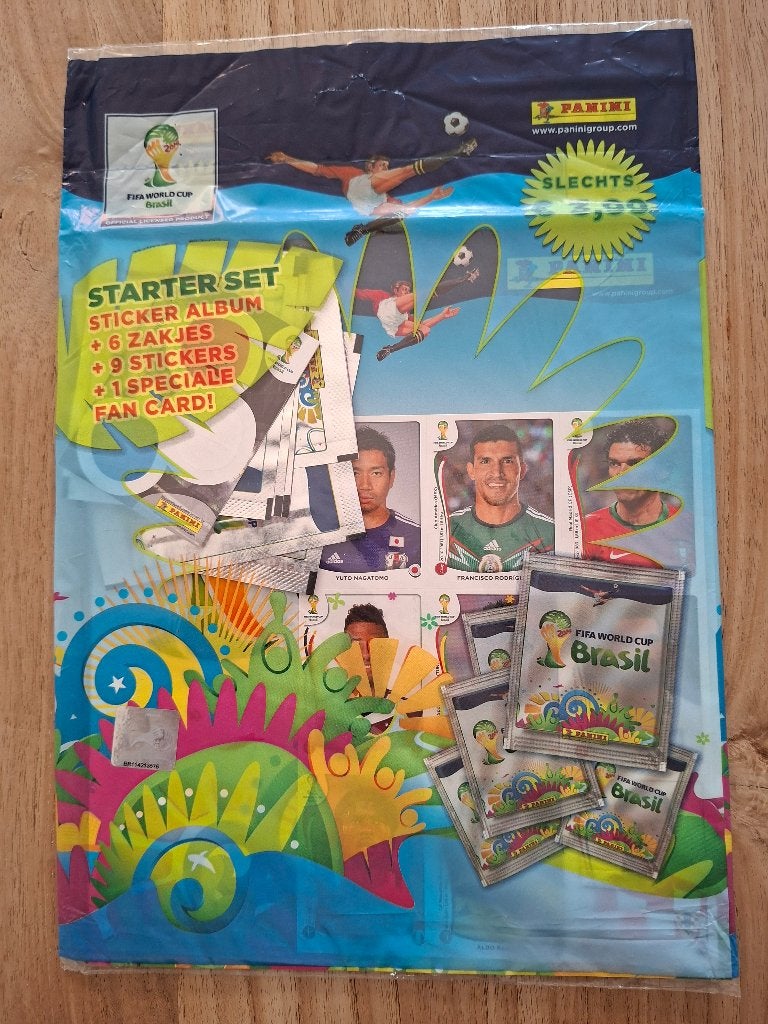 Sticker album voetbal Panini Brazil 2014 starterset, Ophalen of Verzenden, Zo goed als nieuw, Buitenlandse clubs, Boek of Tijdschrift