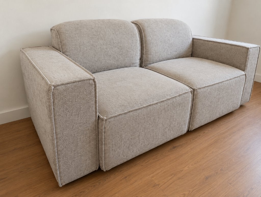 Premium Modular Sofa | Easy to Move | Fits Narrow Staircases, Huis en Inrichting, Ophalen, Modern Compact Timeless Modular Sofa in Grey Woven Fabric