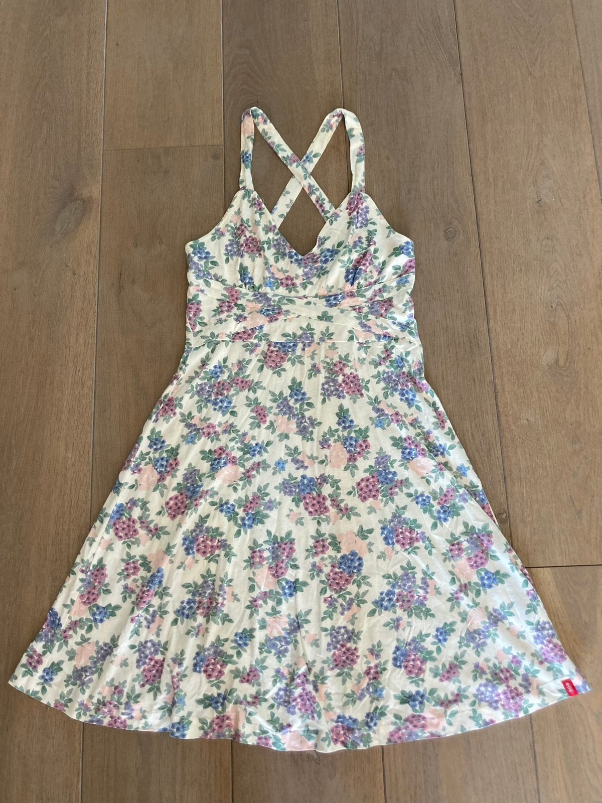 Zomerjurk/jurkje/ crème wit bloemenprint maat S EDC Esprit, Meerkleurig, Ophalen of Verzenden, Zo goed als nieuw, Maat 36 (S)