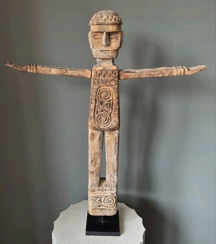 Unieke handgesneden houten sculptuur - 77 cm hoog, Ophalen of Verzenden