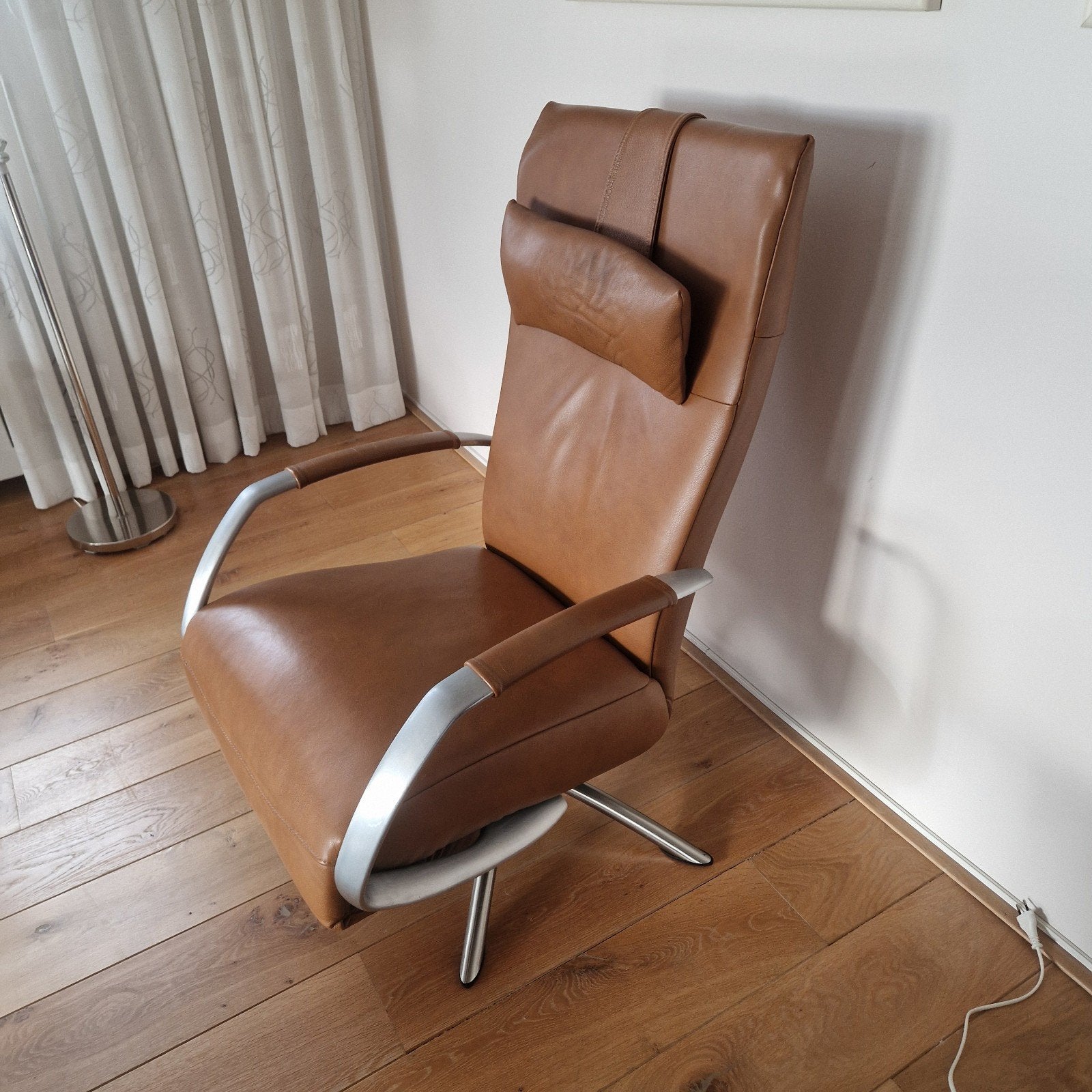 Leren relaxfauteuil - Nette staat, Gebruikt, Bruin, Ophalen of Verzenden, Leer