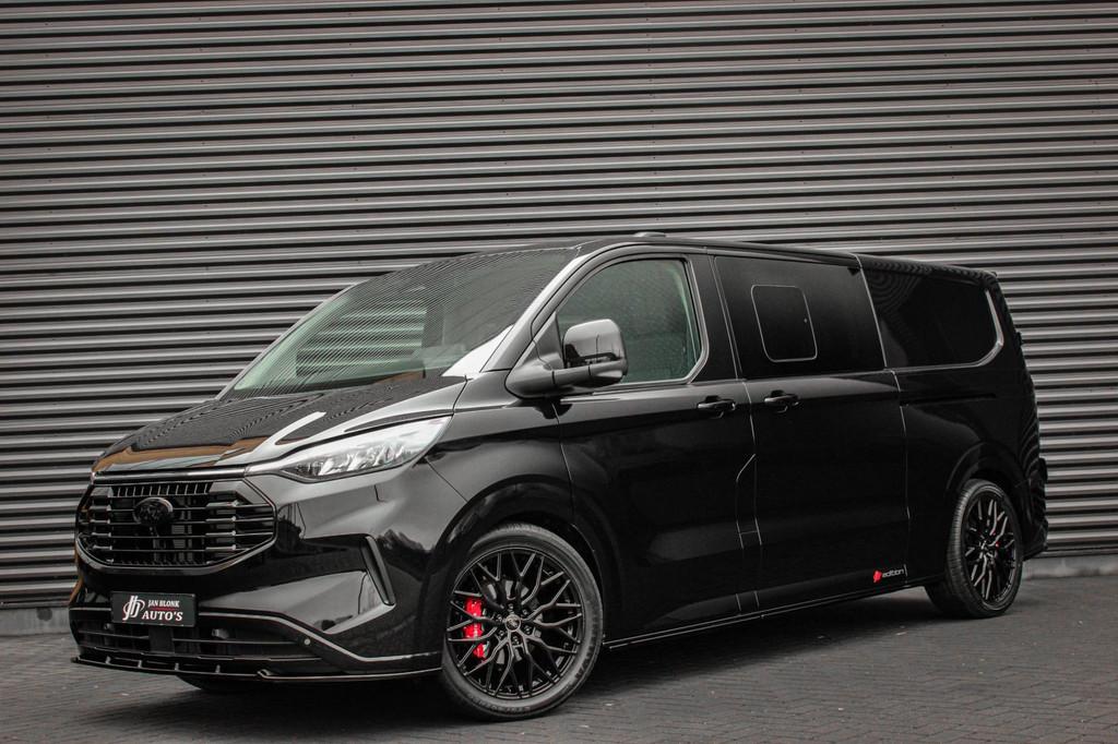 Ford Transit Custom 2.0 TDCI L2H1 170PK Limited DC / DUBBEL, Auto's, Bestelauto's, Zwart, 4 cilinders, 2020 kg, Zwart