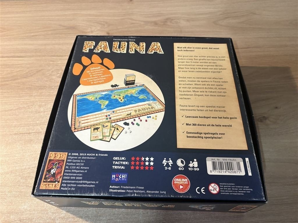 fauna 999 ganes - s7069, Hobby en Vrije tijd, Gezelschapsspellen | Bordspellen, Verzenden, Zo goed als nieuw