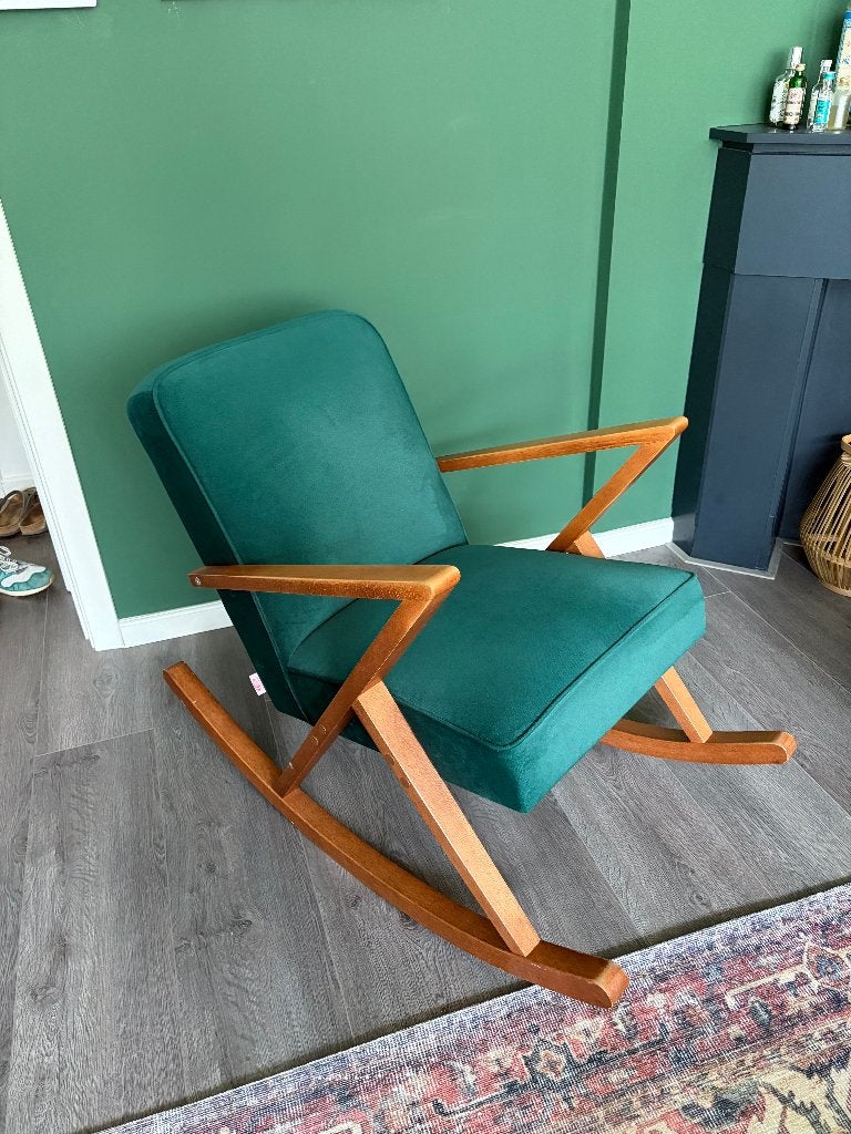 Sternzeit Design Green Rocking Chair, Ophalen, Stylish, cozy, design, Overige kleuren, Zo goed als nieuw