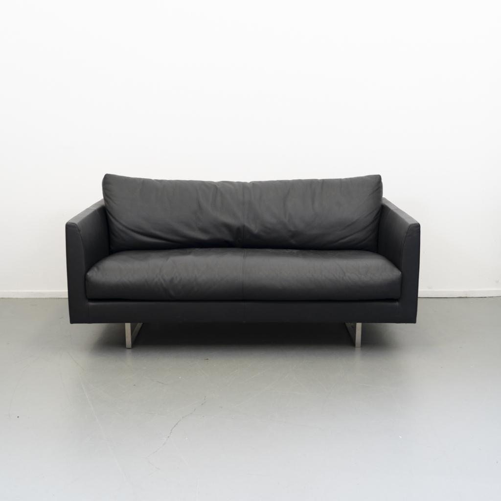 Montis Axel 2,5 zits (159 cm) zwart leder, Niet ingevuld, Niet ingevuld, Leer, Ophalen of Verzenden