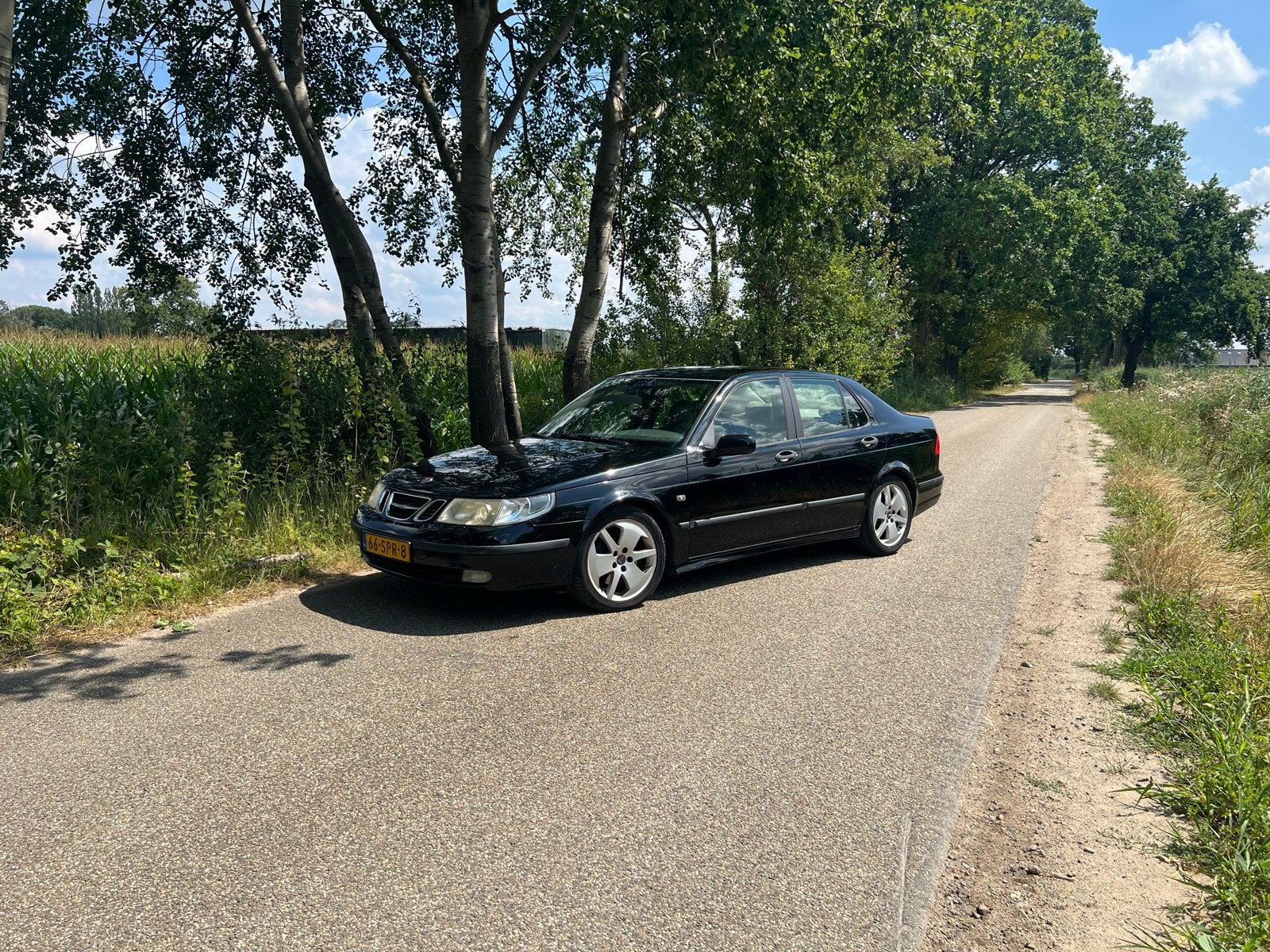 Saab 9-5 2.3 Turbo Aero 2003 Zwart, Auto's, Saab, Voorwielaandrijving, 1800 kg, Beige, 4 cilinders