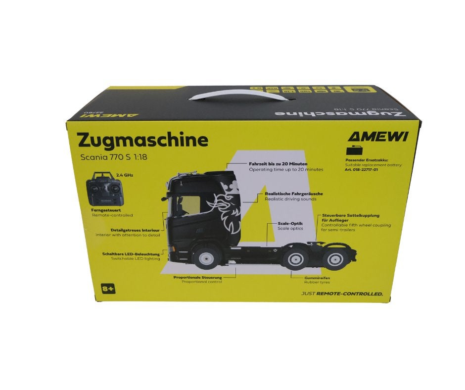 Huina Scania 770 S Tractor Unit 6x4 zwart 1/18 22760, Elektro, Verzenden, Nieuw, Auto onroad