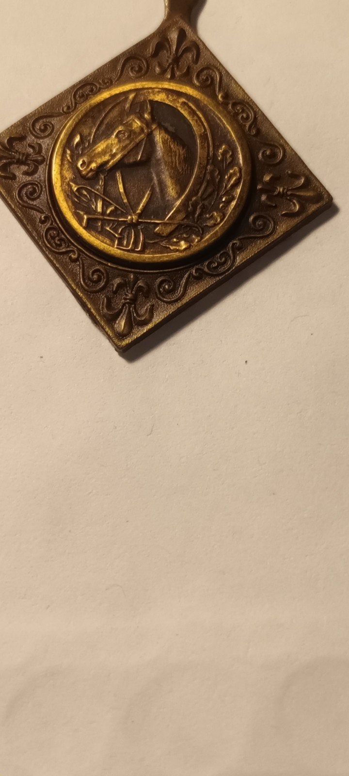 Vintage Medaillon met Paardenhoofd - Antiek Decoratie, Ophalen of Verzenden, Gebruikt