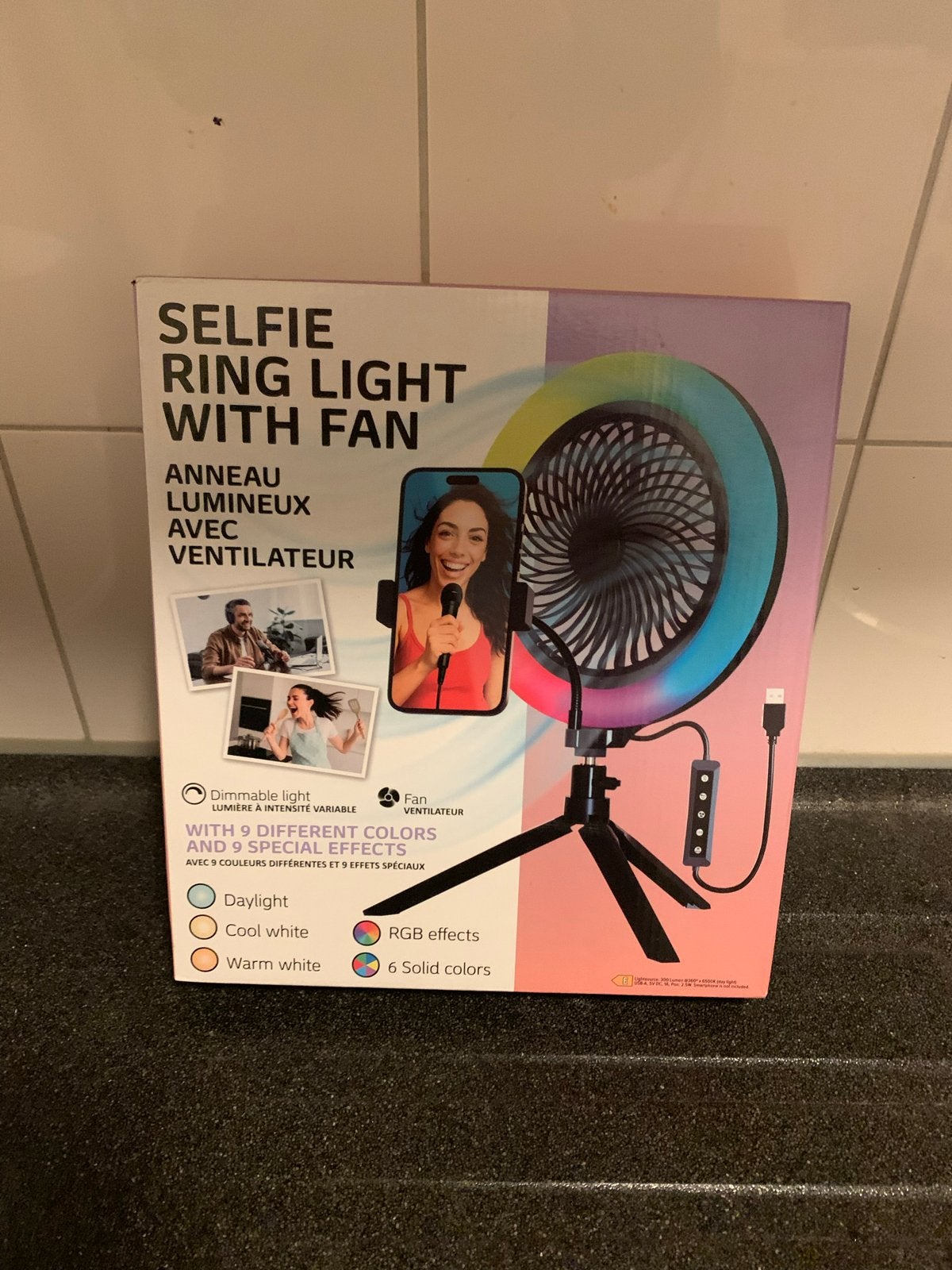 Selfie Ring Light met Ventilator en Meerdere Lichtfuncties, Statief, Ophalen, Nieuw