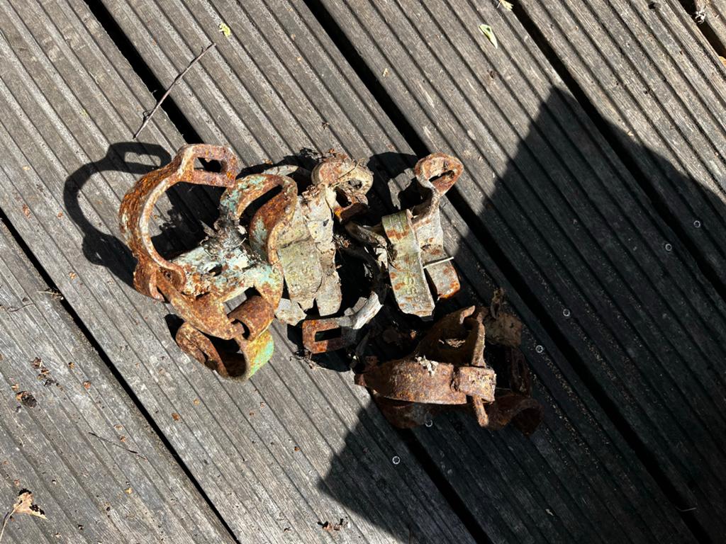 Diverse steigeronderdelen en klemmen - Gebruikt, Doe-het-zelf en Verbouw, Steigers, Ophalen, Gebruikt, Overige typen, Minder dan 2 meter