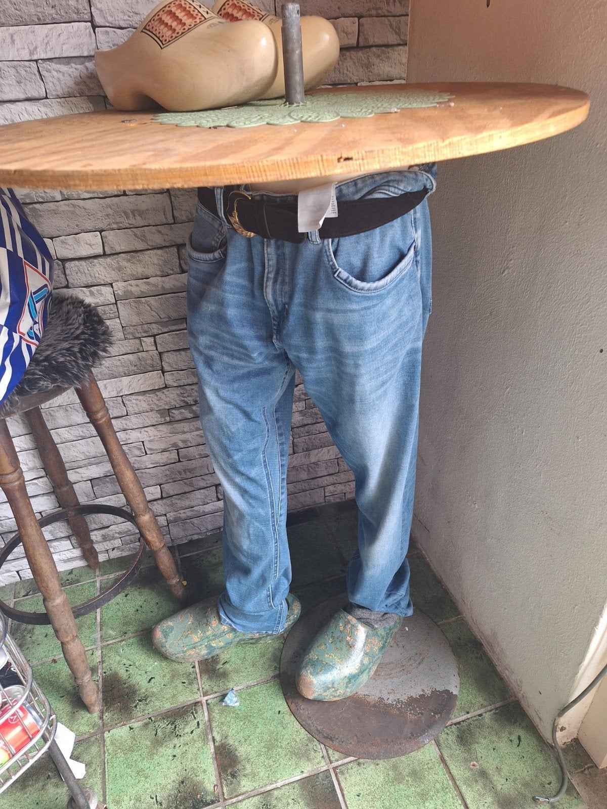 2 statafels man/vrouw en cocktail tafel 25 euro p stuk, Ophalen, Gebruikt, 50 tot 100 cm, Rond