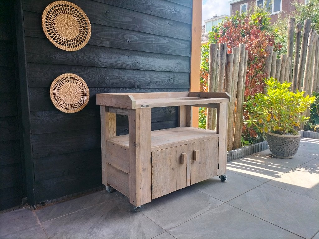 Bbq tafel van steigerhout, Ophalen of Verzenden, Nieuw, Houtskool, Vrijstaand