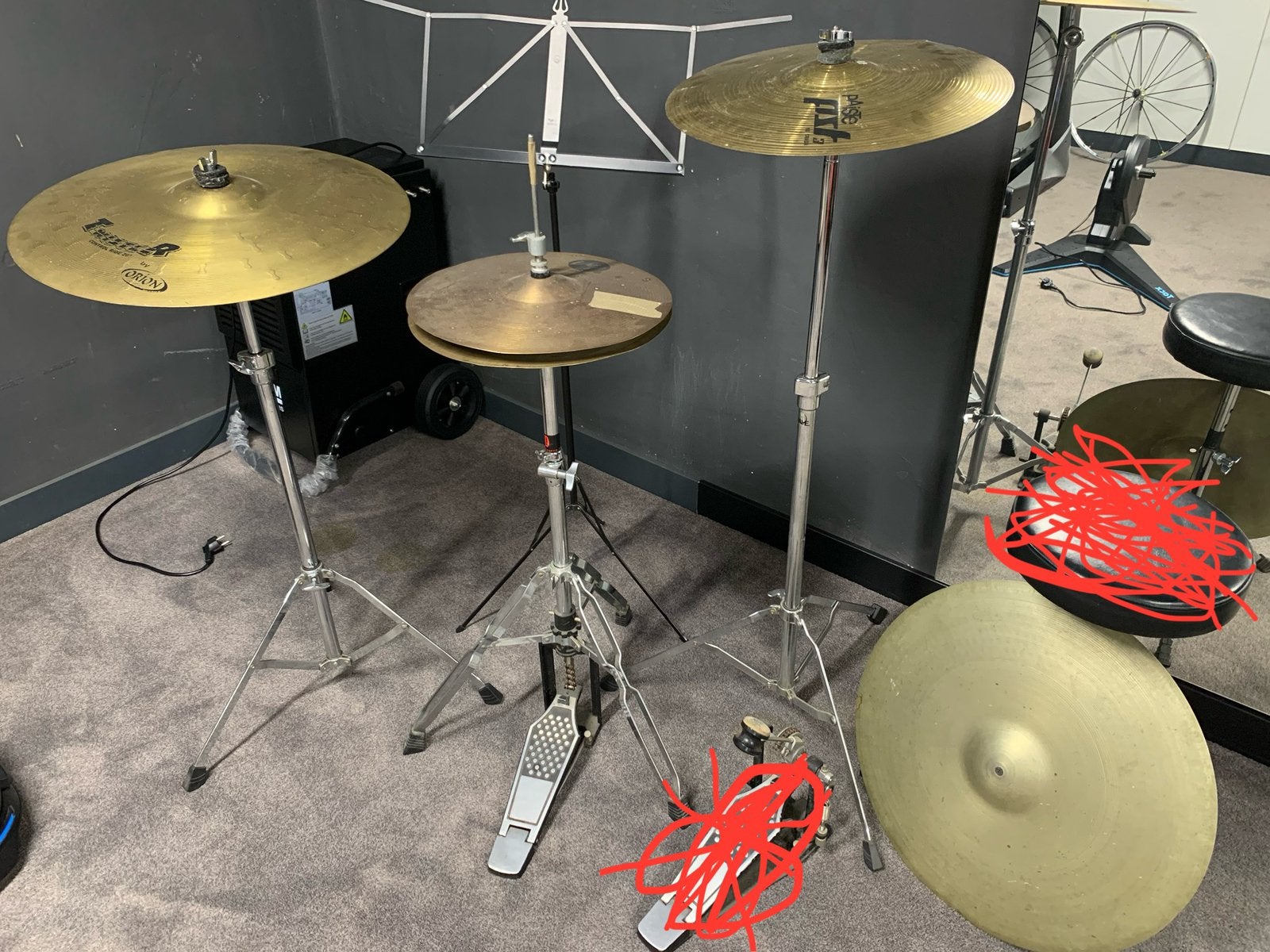 Drum hardware set + bekken, Ophalen, Gebruikt, Overige merken