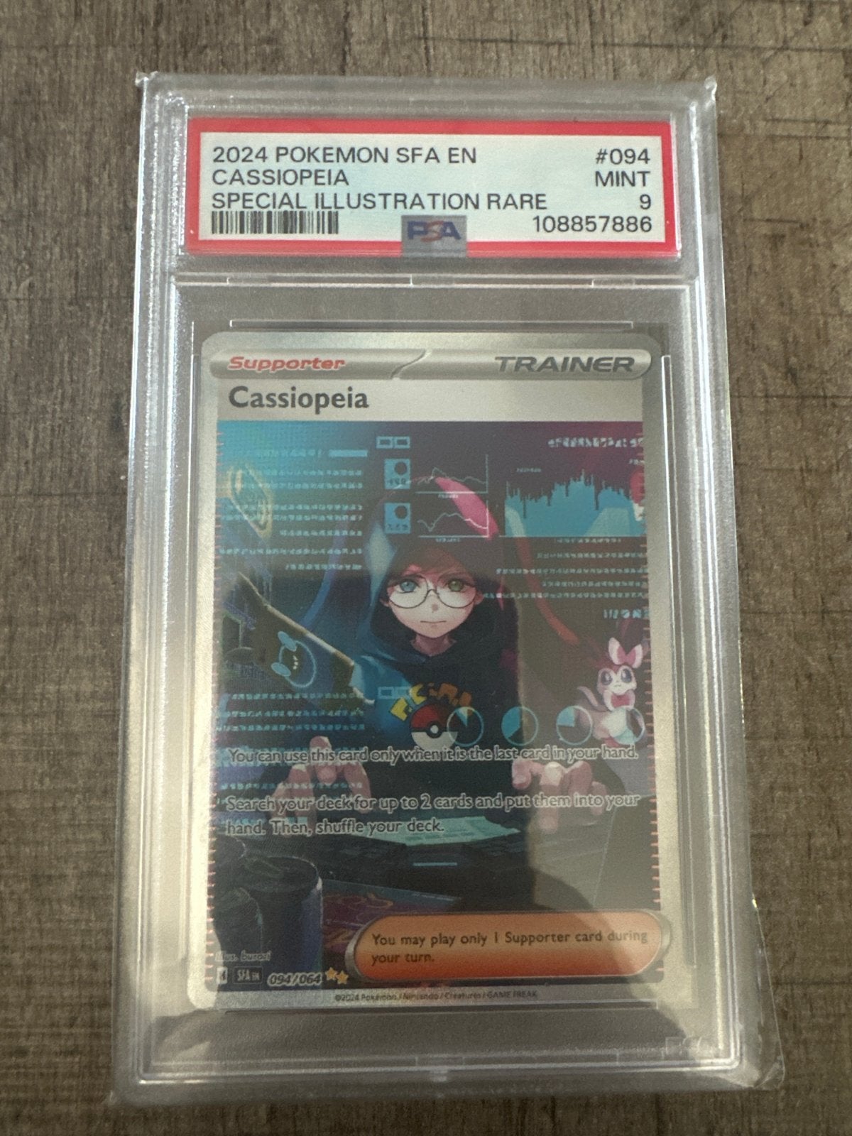 Cassiopeia 94 Special Illustration Rare PSA 9, Ophalen of Verzenden, Zo goed als nieuw, Losse kaart
