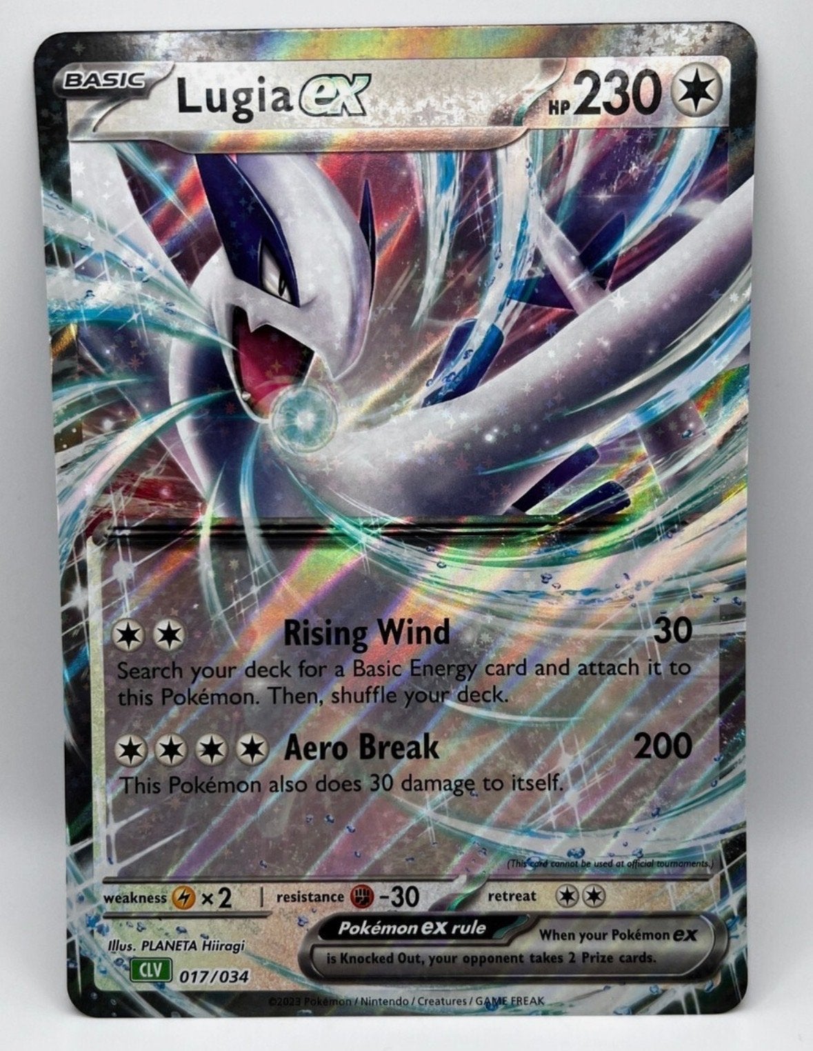 Lugia ex CLV 017/034 jumbo pokemon kaart, Ophalen of Verzenden, Zo goed als nieuw, Losse kaart, Foil