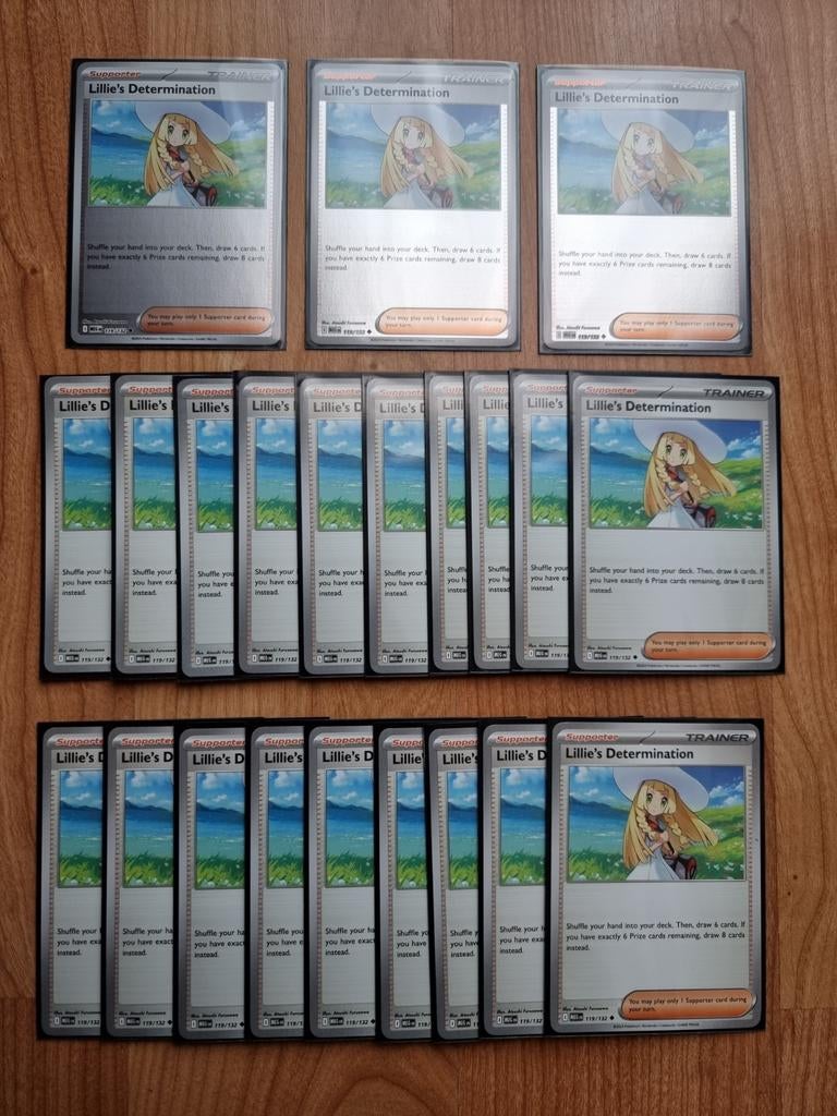 22x Lillie's determination (3x reverse holo), Ophalen of Verzenden, Zo goed als nieuw