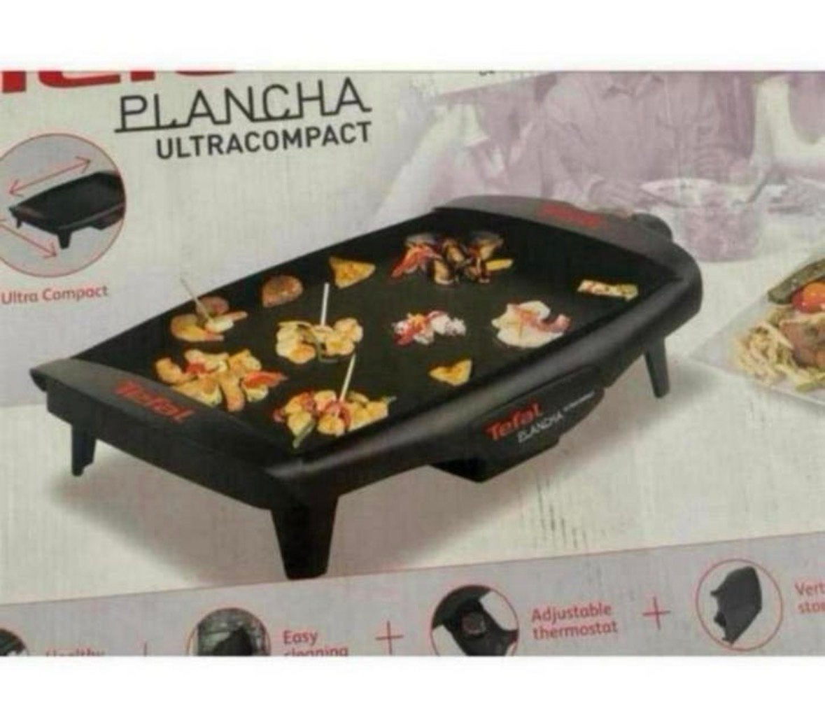 Tefal Plancha Ultracompact Bakplaat Grillplaat, Ophalen of Verzenden, Vaatwasmachinebestendig, Nieuw, Tafelgrill