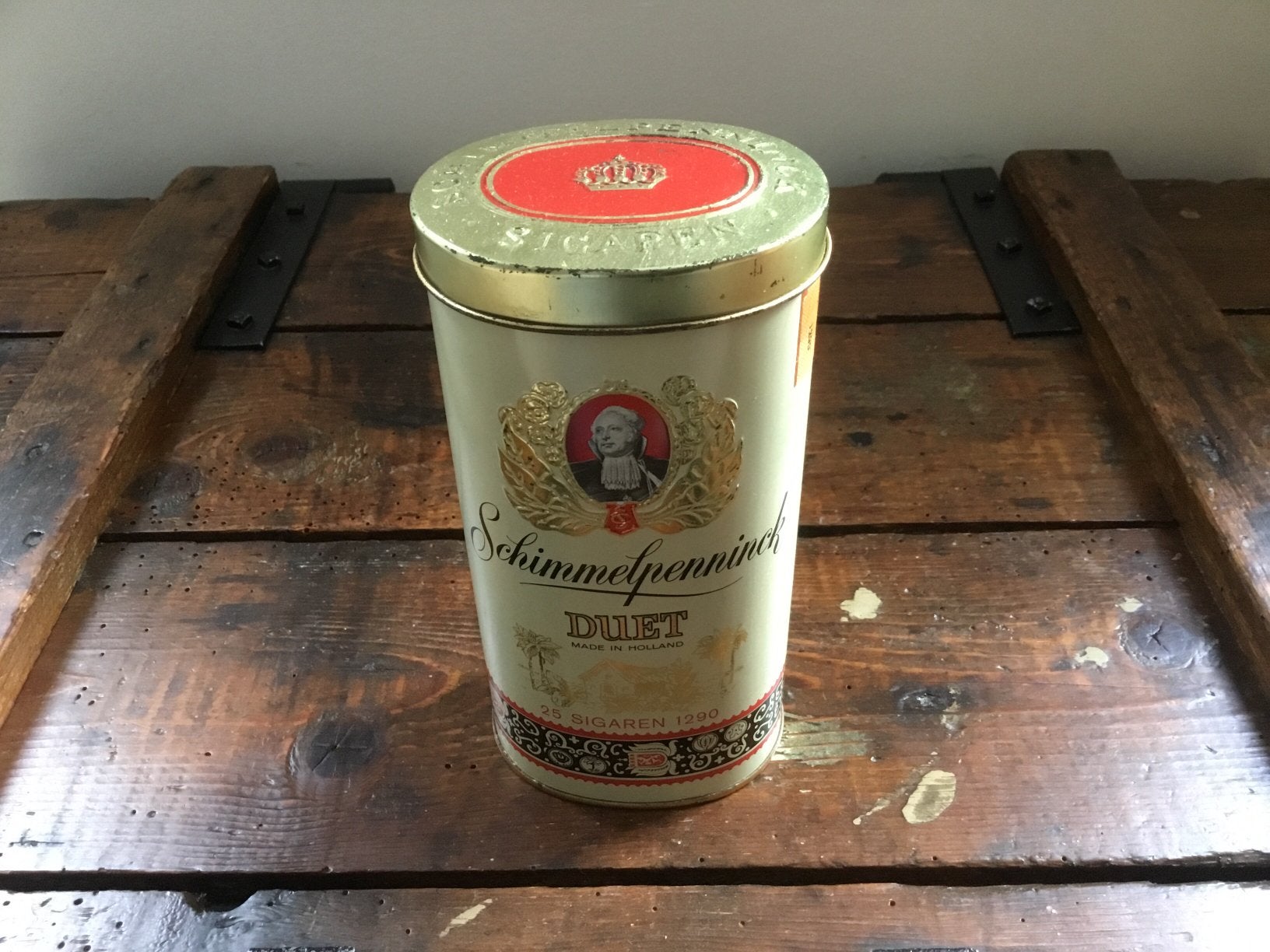 Schimmelpenninck ovaal sigarenblik Duet., Ophalen of Verzenden, Zo goed als nieuw, Tabaksdoos of Verpakking