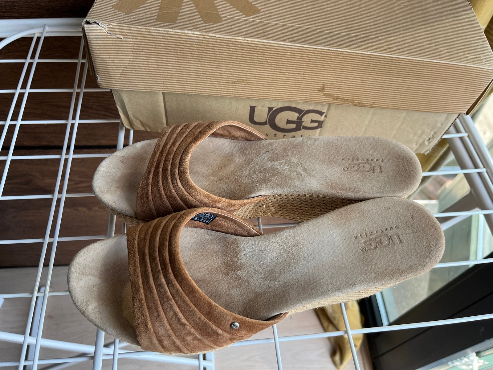 UGG Australia sleehak sandalen - Maat 41, Bruin, Gedragen, Sandalen of Muiltjes, Ophalen of Verzenden