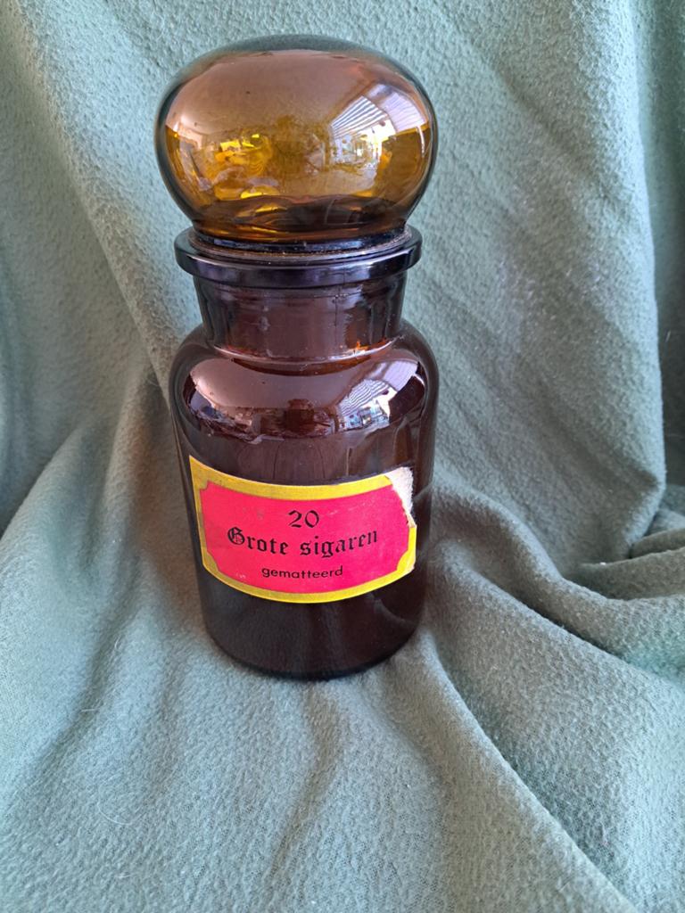 Antieke apothekerspot/voorraadpot 'Grote sigaren', Ophalen of Verzenden
