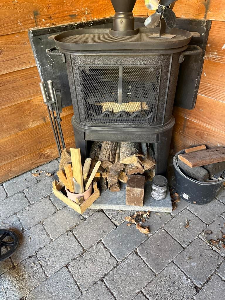 Houtkachel (terras), Huis en Inrichting, Kachels, Ophalen, Zo goed als nieuw, Hout, Houtkachel