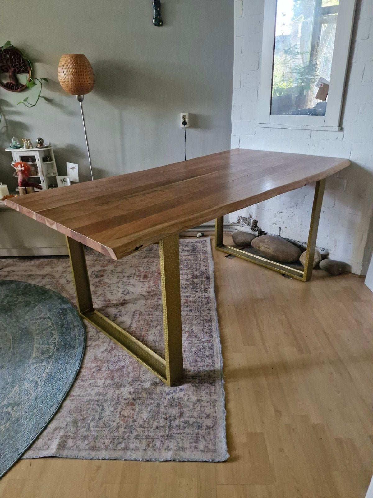 Boomstamtafel / Eettafel 4-6 personen rechthoekig, 50 tot 100 cm, Zo goed als nieuw, Vijf personen of meer, 150 tot 200 cm