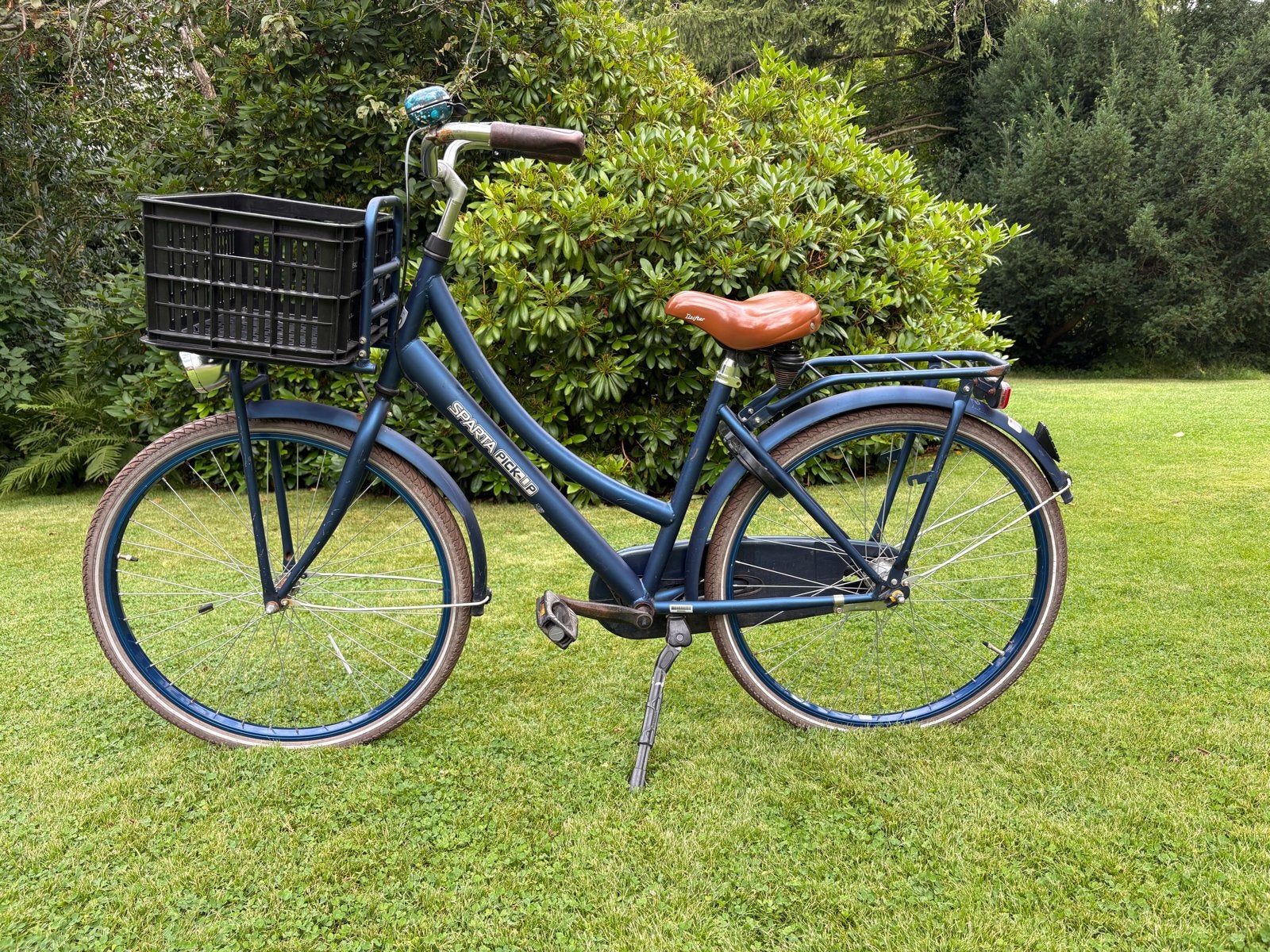 26 inch Sparta Pick-up fiets met kratje - Blauw, Terugtraprem, Gebruikt, Versnellingen, Ophalen
