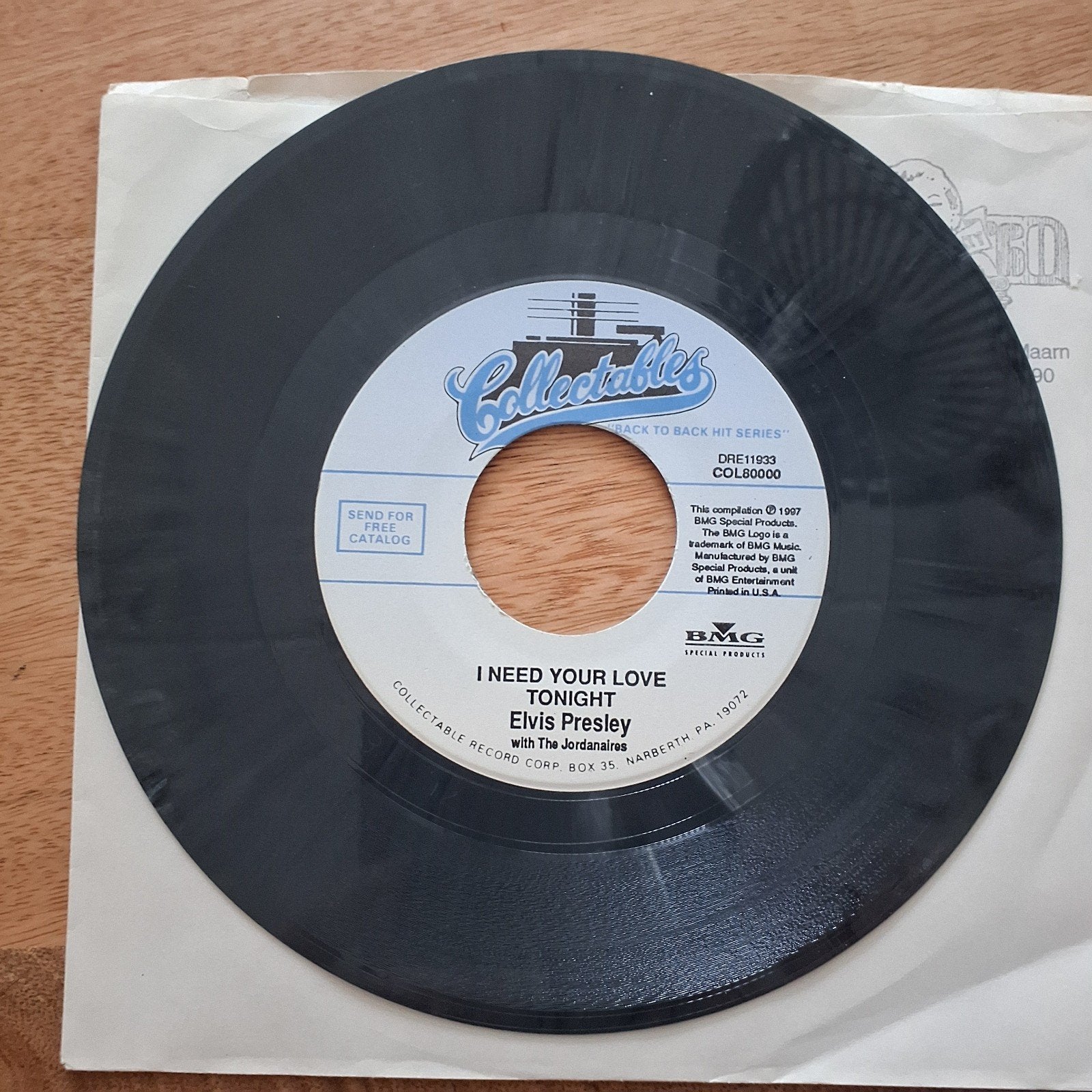 Elvis Presley A fool such as I/I need your love tonight, 7 inch, Colored vinyl, Ophalen of Verzenden, Zo goed als nieuw
