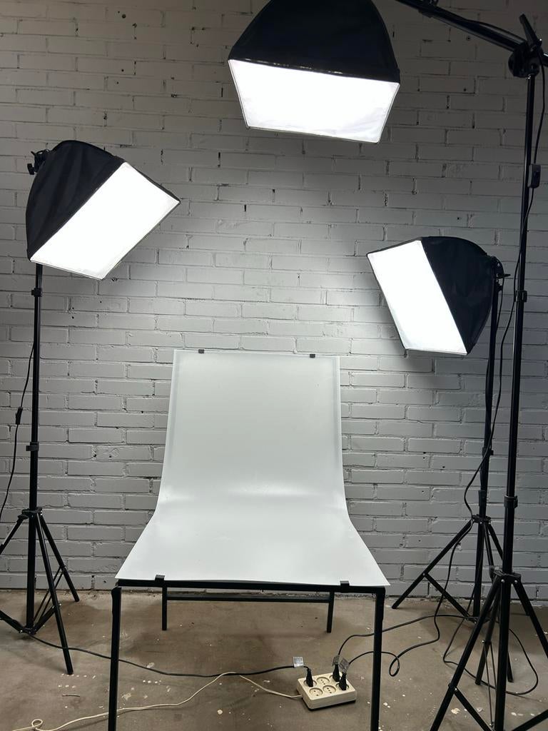 Complete Fotostudio Set met Verlichting en Achtergrond, Audio, Tv en Foto, Fotografie | Fotostudio en Toebehoren, Ophalen of Verzenden
