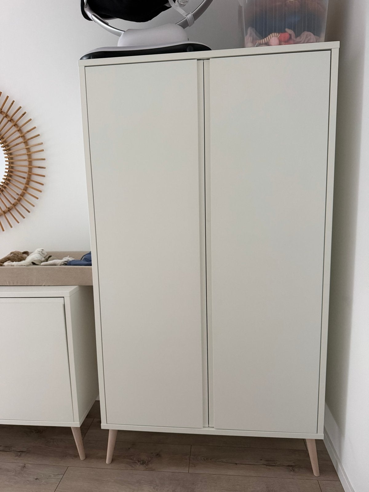 Commode en kledingkast set - Wit, Ophalen, 50 tot 70 cm, 105 cm of meer, Commode