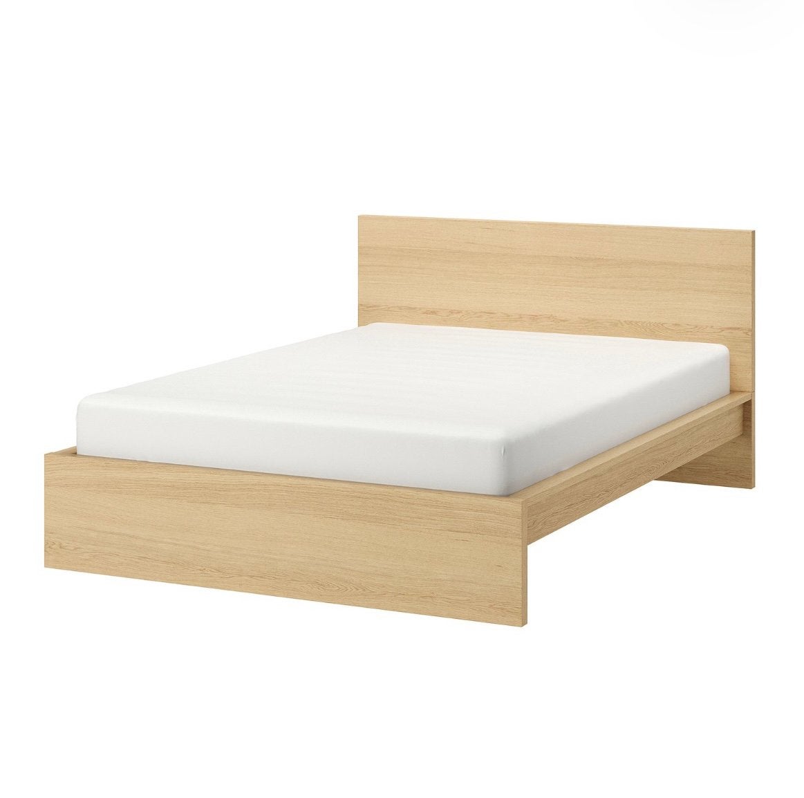 IKEA MALM bed 140x200 eiken gelazuurd met lattenbodems, Ophalen, Overige kleuren, Tweepersoons, 140 cm