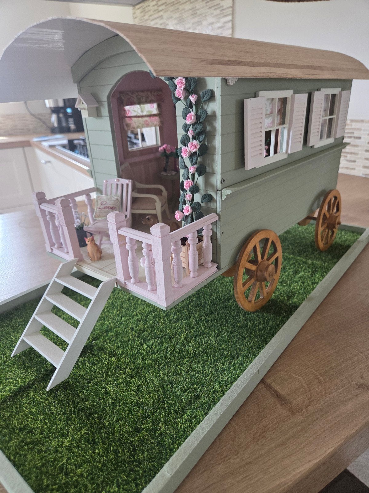 Mooie Pipowagen, Ophalen, Nieuw, Poppenhuis