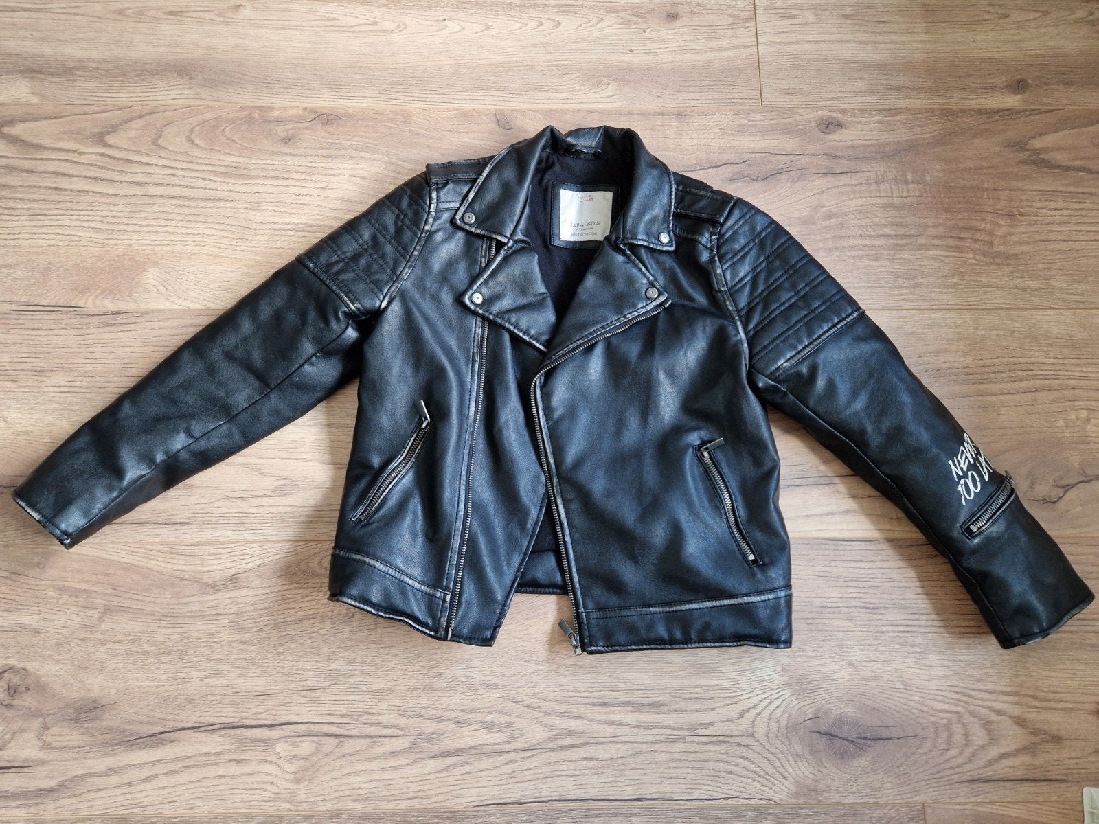 Zara Boys leren jas maat 134 (9 jaar), Ophalen of Verzenden, Zo goed als nieuw, Zara Boys, Jongen