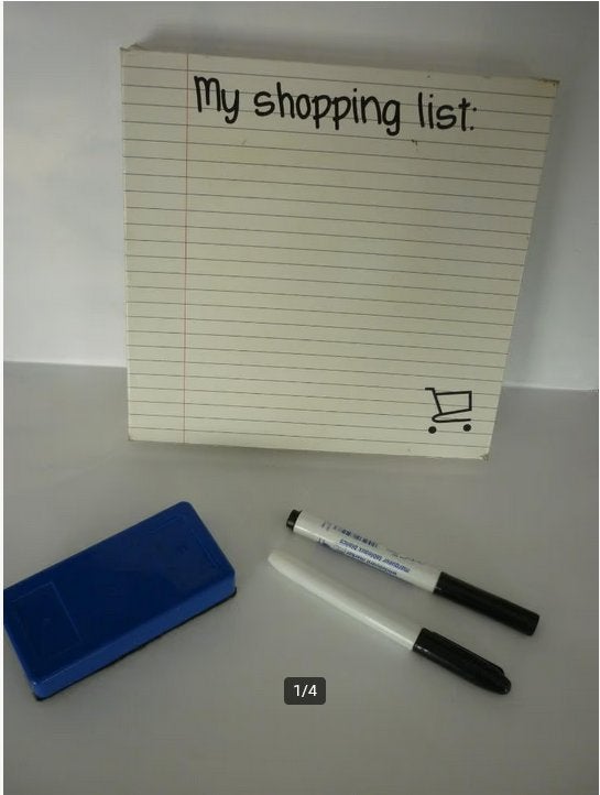Memobord / whiteboard / boodschappenlijstje met stift wisser, Ophalen of Verzenden, Gebruikt, Magneetbord