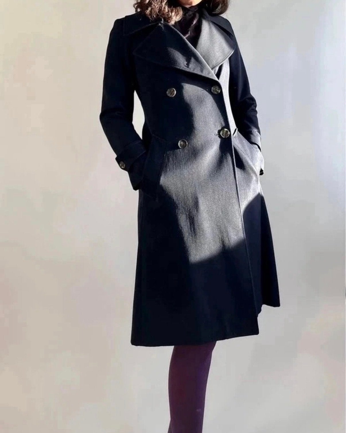 Sangiorgio Trenchcoat XS marineblauw, Kleding | Dames, Ophalen of Verzenden, Gedragen, Maat 34 (XS) of kleiner, Blauw