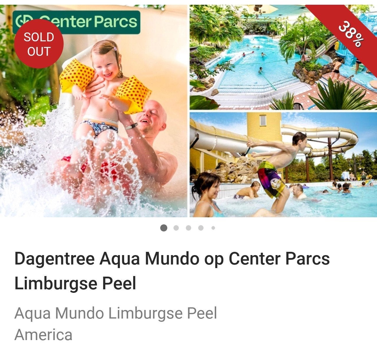 Social deal dagentree Center Parcs Aqua Mundo Limburgse Peel, Drie personen of meer, Ticket of Toegangskaart
