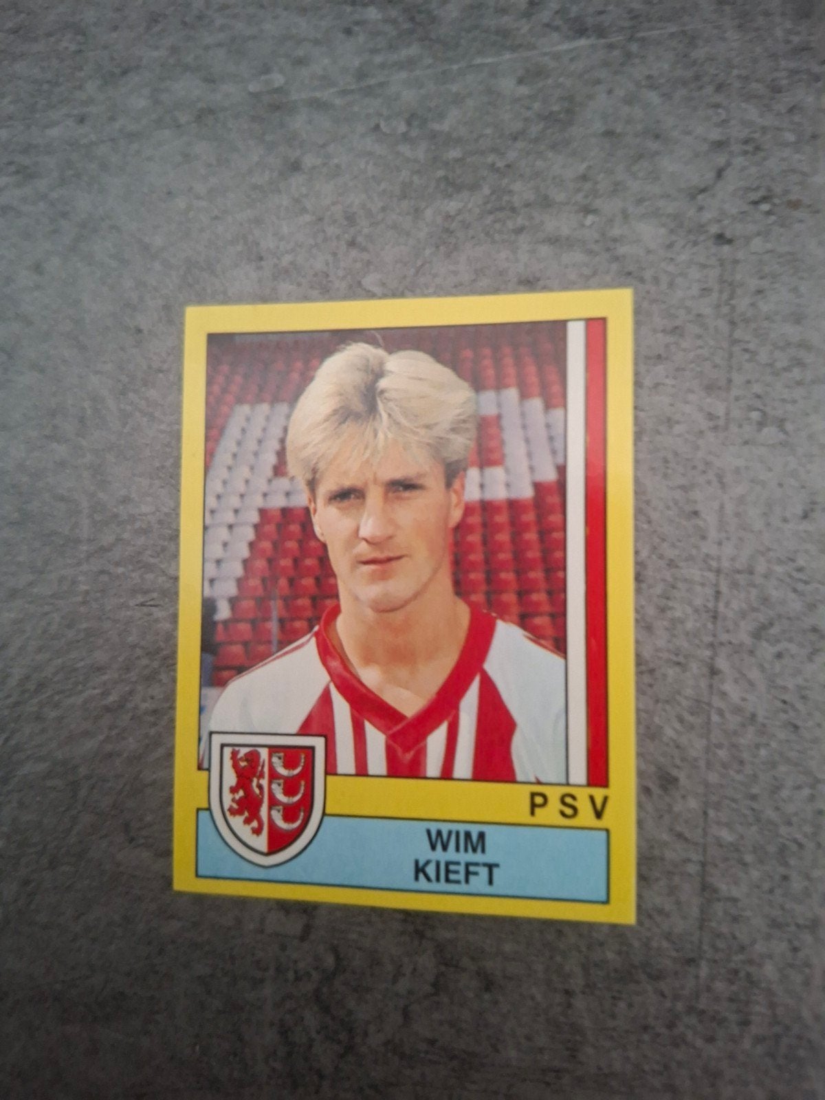 Panini sticker Voetbal 90. Wim Kieft PSV Eindhoven., Ophalen of Verzenden, Zo goed als nieuw, Sticker